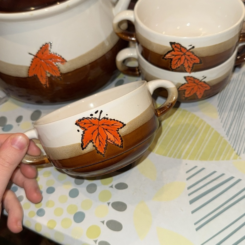 SOUP BOWL AND SOUP DISHES FOR SALE SUPRE CUTE FOR FALL - Picture 5 of 9